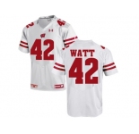 2016 Men's UA Wisconsin Badgers T.J Watt #42 College Football Jersey - White