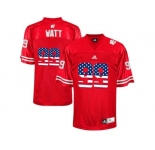 2016 US Flag Fashion-Men's Wisconsin Badgers J.J Watt #99 College Football Jersey - Red
