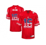 2016 US Flag Fashion-Men's Wisconsin Badgers Russell Wilson #16 College Football Jersey - Red