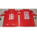 Badgers #16 Russell Wilson Red Under Armour Stitched NCAA Jersey