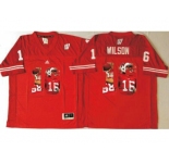 Wisconsin Badgers #16 Russell Wilson Red Player Fashion Stitched NCAA Jersey