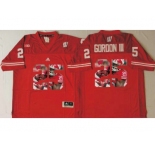 Wisconsin Badgers #25 Melvin Gordon III Red Player Fashion Stitched NCAA Jersey