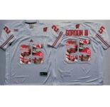 Wisconsin Badgers #25 Melvin Gordon III White Player Fashion Stitched NCAA Jersey