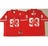 Wisconsin Badgers #99 J.J. Watt Red Player Fashion Stitched NCAA Jersey