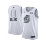 Youth Nike Portland Trail Blazers #0 Damian Lillard White NBA Jordan Swingman 2018 All-Star Game Jersey