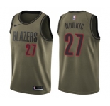 Youth Nike Portland Trail Blazers #27 Jusuf Nurkic Swingman Green Salute to Service NBA Jersey