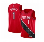 Youth Portland Trail Blazers #1 Anfernee Simons Swingman Red Finished Basketball Jersey - Statement Edition