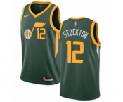 Youth Nike Utah Jazz #12 John Stockton Green Swingman Jersey - Earned Edition