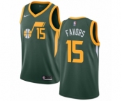 Youth Nike Utah Jazz #15 Derrick Favors Green Swingman Jersey - Earned Edition