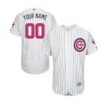 Men's Majestic Chicago Cubs Customized Authentic White 2016 Mother's Day Fashion Flex Base MLB Jersey