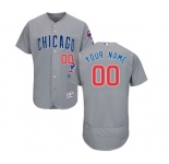 Men's Majestic Chicago Cubs Customized Grey Road Flex Base Authentic Collection MLB Jersey