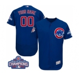 Men's Majestic Chicago Cubs Customized Royal Blue 2016 World Series Champions Flexbase Authentic Collection MLB Jersey