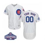 Men's Majestic Chicago Cubs Customized White 2016 World Series Champions Flexbase Authentic Collection MLB Jersey