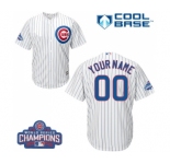 Youth Majestic Chicago Cubs Customized Authentic White Home 2016 World Series Champions Cool Base MLB Jersey