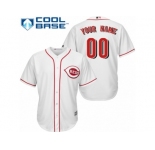 Youth Majestic Cincinnati Reds Customized Replica White Home Cool Base MLB Jersey