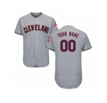 Men's Majestic Cleveland Indians Customized Grey Flexbase Authentic Collection MLB Jersey