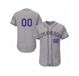 Men's Majestic Colorado Rockies Customized Grey Flexbase Authentic Collection MLB Jersey