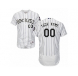 Men's Majestic Colorado Rockies Customized White Flexbase Authentic Collection MLB Jersey