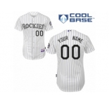 Youth Majestic Colorado Rockies Customized Authentic White Home Cool Base MLB Jersey