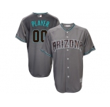 Men's Arizona Diamondbacks Majestic Gray Turquoise 2017 Cool Base Custom Jersey