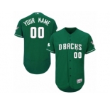 Men's Majestic Arizona Diamondbacks Customized Green Celtic Flexbase Authentic Collection MLB Jersey
