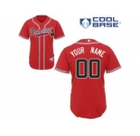 Coustom Atlanta Braves Jersey Red Cool Base Baseball