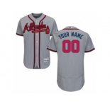 Men's Majestic Atlanta Braves Customized Grey Flexbase Authentic Collection MLB Jersey