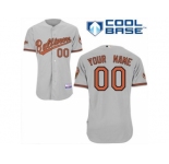 Customized Baltimore Orioles Jersey Grey Road Cool Base Baseball