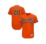 Men's Baltimore Orioles Majestic Alternate Orange 2017 Authentic Flex Base Custom Jersey with All-Star Game Patch