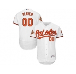 Men's Baltimore Orioles Majestic Home White 2017 Authentic Flex Base Custom Jersey with All-Star Game Patch