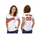 Women's Majestic Baltimore Orioles Customized Replica White Home Cool Base MLB Jersey