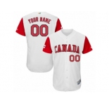 Men's Canada Baseball Majestic Customized White 2017 World Baseball Classic Authentic Team Jersey