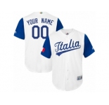 Men's Italy Baseball Majestic Customized White 2017 World Baseball Classic Replica Team Jersey