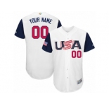 Youth USA Baseball Majestic Customized White 2017 World Baseball Classic Authentic Team Jersey