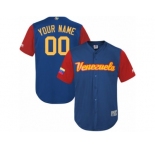 Men's Venezuela Baseball Majestic Customized Royal Blue 2017 World Baseball Classic Replica Team Jersey