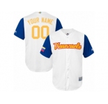 Men's Venezuela Baseball Majestic Customized White 2017 World Baseball Classic Replica Team Jersey