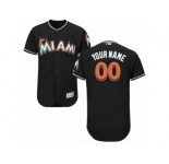 Men's Majestic Miami Marlins Customized Black Flexbase Authentic Collection MLB Jersey