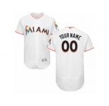 Men's Majestic Miami Marlins Customized White Flexbase Authentic Collection MLB Jersey