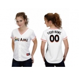 Women's Majestic Miami Marlins Customized Replica White Home Cool Base MLB Jersey