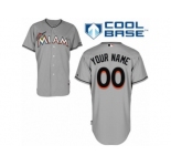 Youth Majestic Miami Marlins Customized Replica Grey Road Cool Base MLB Jersey