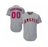 Men's Majestic Los Angeles Angels of Anaheim Customized Grey Flexbase Authentic Collection MLB Jersey