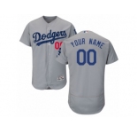 Men's Majestic Los Angeles Dodgers Customized Grey Flexbase Authentic Collection MLB Jersey