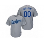 Women's Majestic Los Angeles Dodgers Customized Replica Grey Road Cool Base MLB Jersey