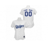 Women's Majestic Los Angeles Dodgers Customized Replica White Home Cool Base MLB Jersey