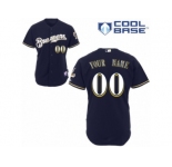 Women's Majestic Milwaukee Brewers Customized Replica Navy Blue Alternate Cool Base MLB Jersey