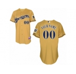 Youth Majestic Milwaukee Brewers Customized Replica Gold 2013 Alternate Cool Base MLB Jersey