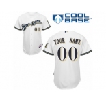 Youth Majestic Milwaukee Brewers Customized Replica White Home Cool Base MLB Jersey