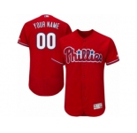 Men's Majestic Philadelphia Phillies Customized Red Flexbase Authentic Collection MLB Jersey