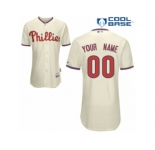 Women's Majestic Philadelphia Phillies Customized Replica Cream Alternate Cool Base MLB Jersey