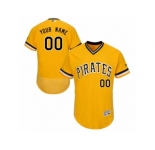 Men's Majestic Pittsburgh Pirates Customized Gold Flexbase Authentic Collection MLB Jersey